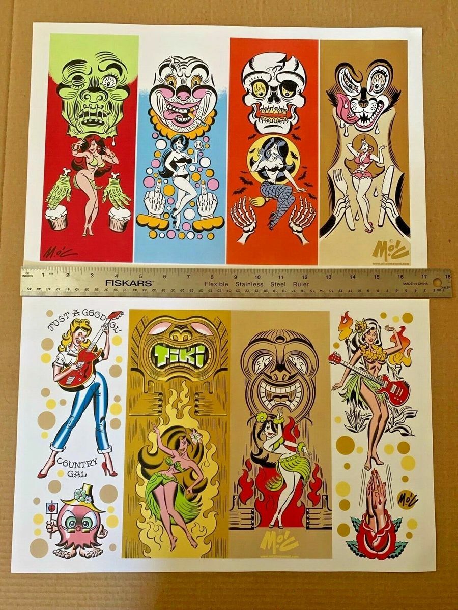 SIGNED TATTOO FLASH Mitch O'Connell 13 SIGNED prints plus promo