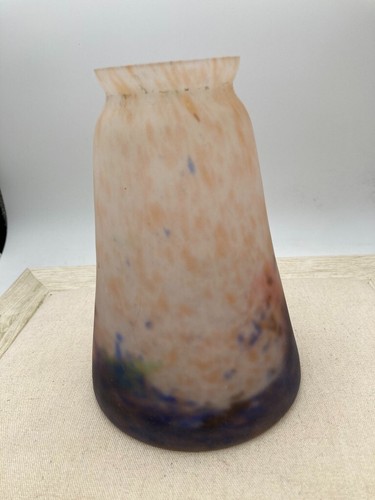 Müller Freres ~ LUNEVILLE LAMPENSCHIRM ~ blau und rosa antik französisches Kunstglas - Bild 4 von 8