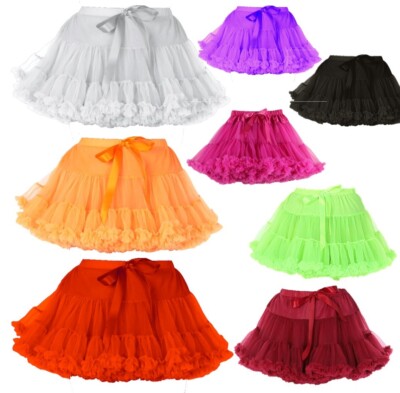 Erwachsene Luxus TUTU Rock GIRLS Schleife Kostüm Tanz Prinzessin Halloween 8-20 UK