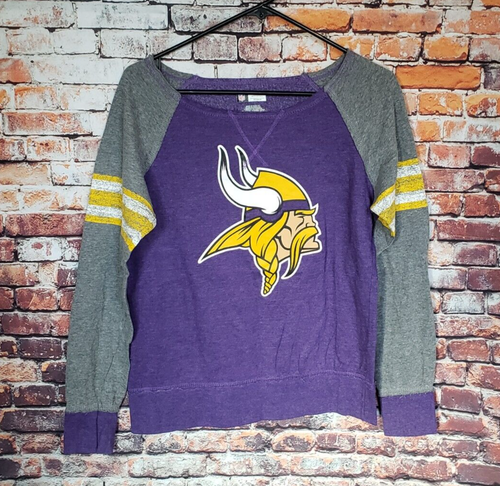 ๐ฅ Minnesota Vikings Long Sleeve NFL Football Shirt || Women's Small S Loose Fit