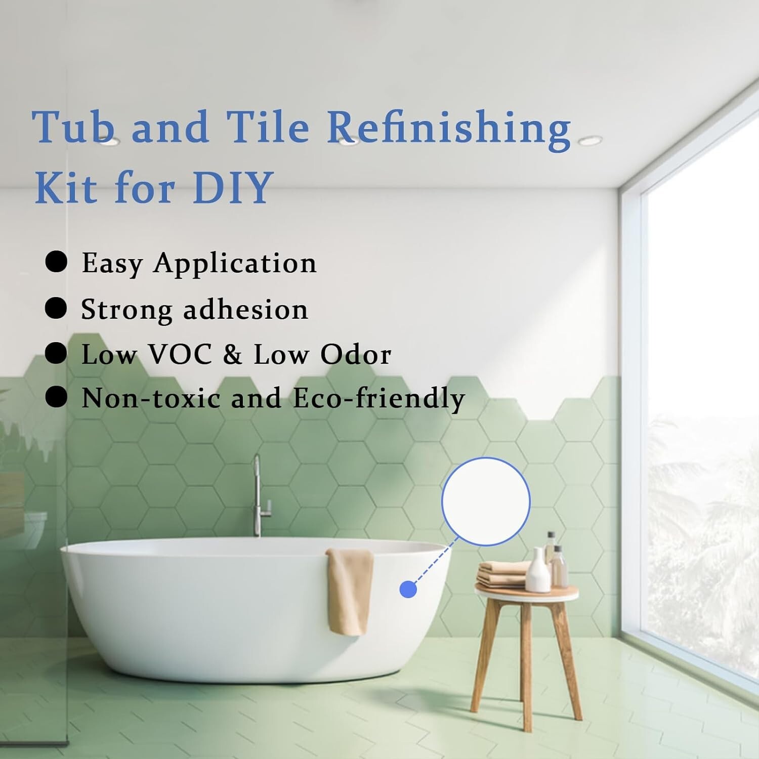 Tub and Tile Refinishing Kit 1kg,Full Tools,White,Bathtub Sink Paint