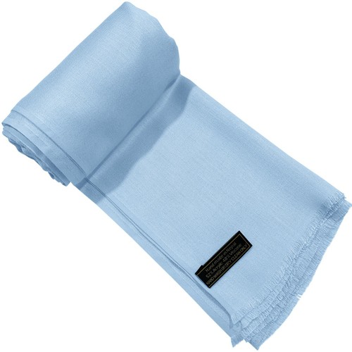 CJ Apparel Baby Blue Fringe Solid Colour Nepalese Shawl Seconds Scarf Stole NEW - Picture 6 of 11