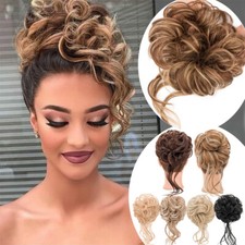 Thick Messy Bun Hair Piece Scrunchie Updo Wrap On Hair Extension Real as Human