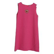 DOLCE & GABBANA Kids Dress Pink Heart Embroidery Shift s. Tag 10 Years 420usd