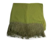 Stola in seta verde sciarpa elegante da donna cerimonia coprispalle con frange