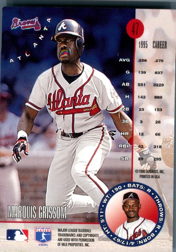 1996 Leaf Marquis Grissom #47 card