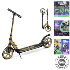 Smooth Riding Anti-Shock Kick Scooter for Adults & Teens - Adjustable Height