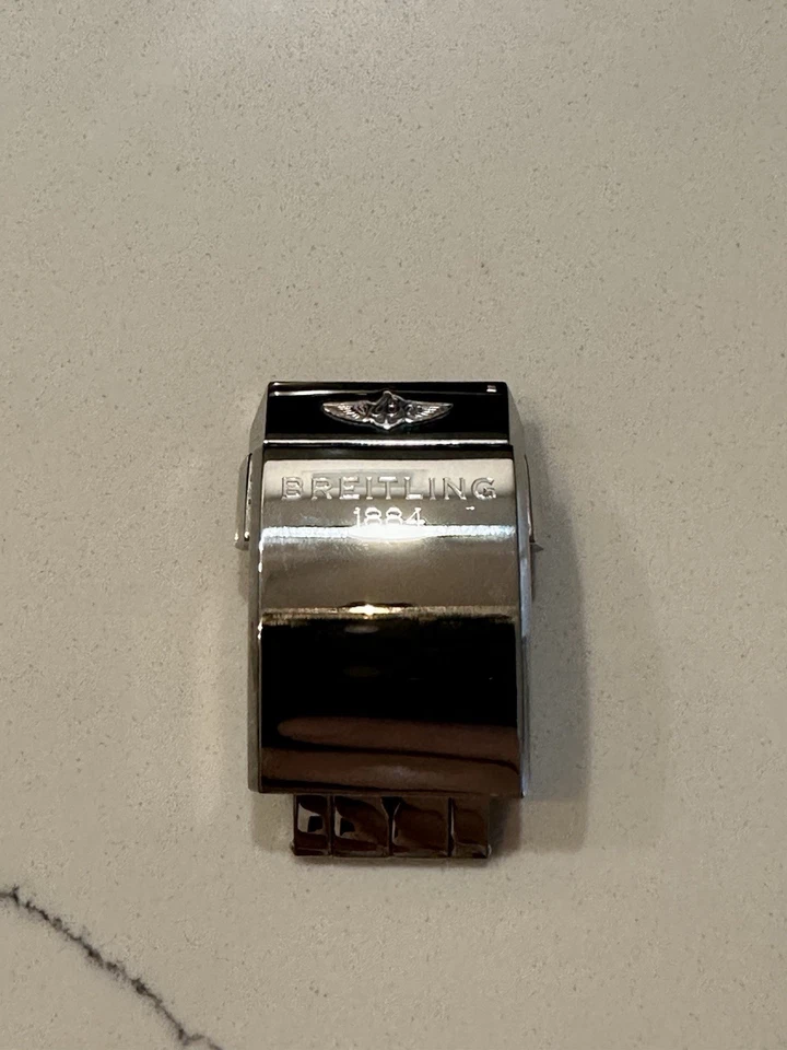 Breitling 20 mm Cierre desplegable ajustable con correa de goma negra de 24 mm Foto 3 de 4