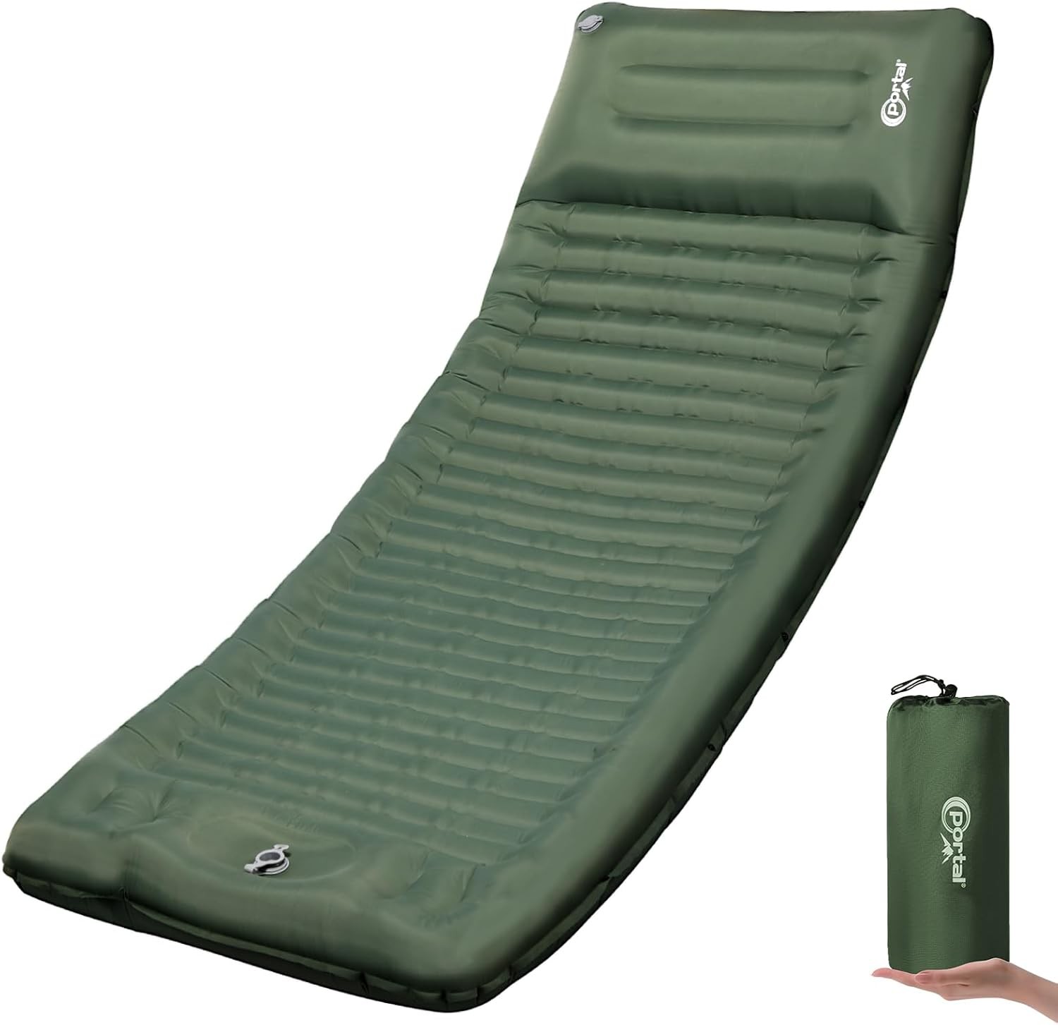 Portal Camping Mattress Single 10cm Thick with Foot Pump Inflatable Camping Mat