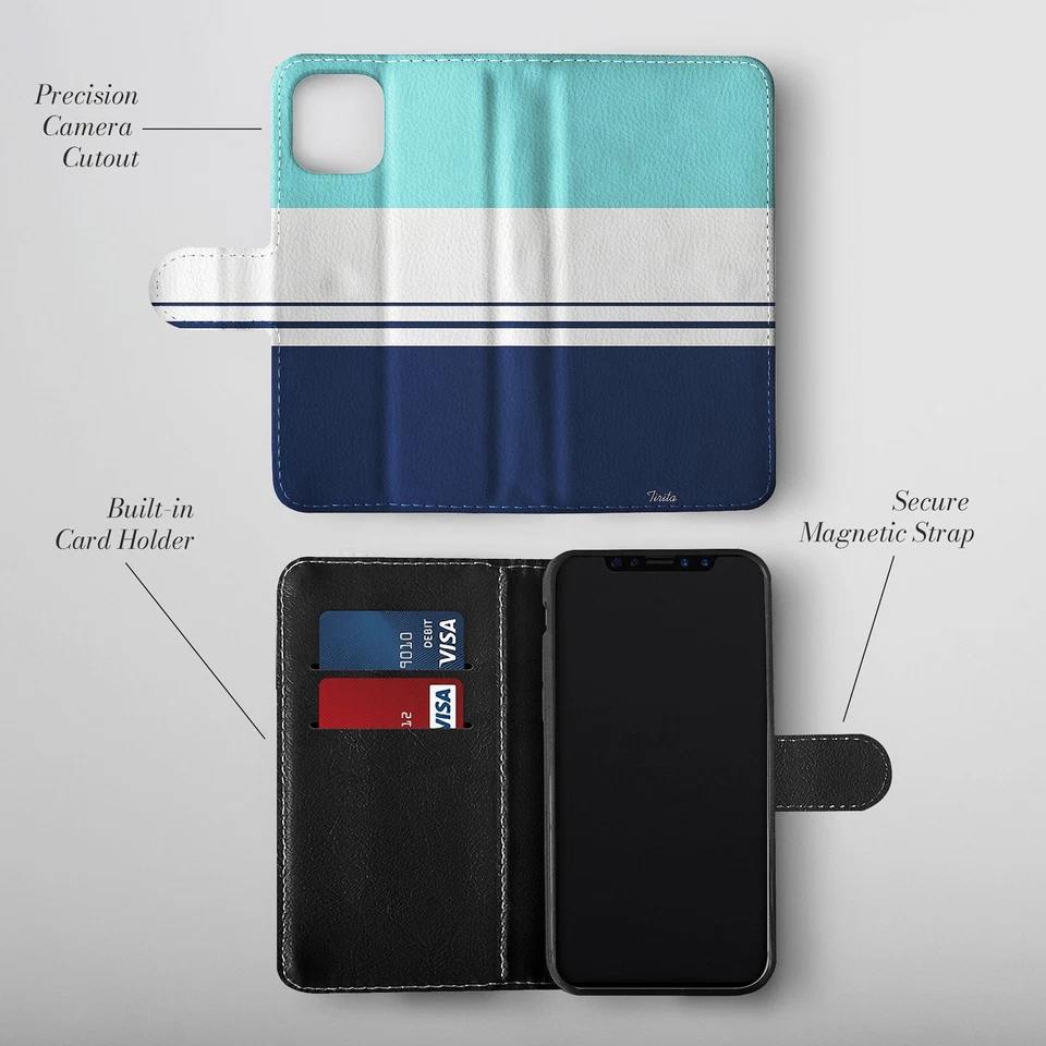 Personalised Wallet Phone Case for iPhone 16 16e 15 14 Pro Max Stripes - Image 3 of 4