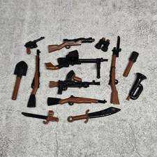 Multipack Custom WW2 Weapons Lot Black Brown For Block Minifigures D12ww03