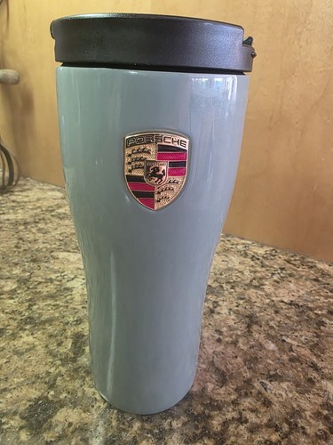 Porsche Grey Thermo Mug Exc Condition No Scratches