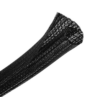 25ft 1/2'' Braided Cable Sleeves Wire Loom Mesh Cord Management Organizer