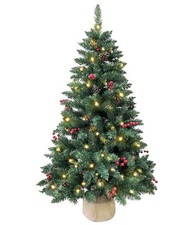 4ft Prelit Decorated Artificial Christmas Tree LED Lights with Burlap Base