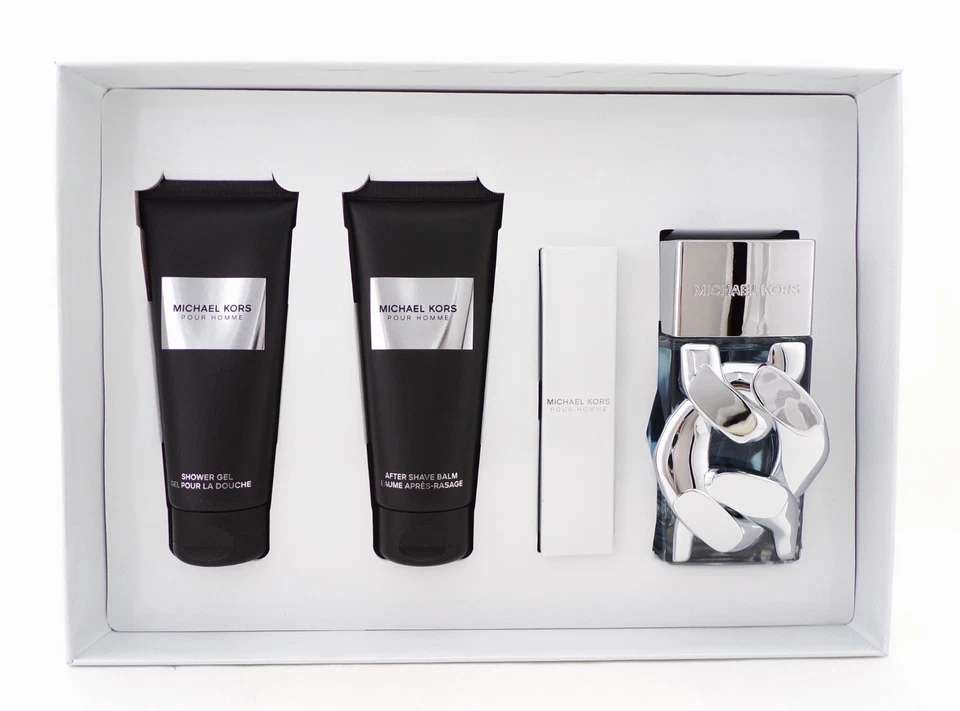 Juego de 4 piezas Michael Kors Pour Homme para hombre 3,4 oz. EDP Spray + Viaje + B/Lote + S/Gel Foto 2 de 4