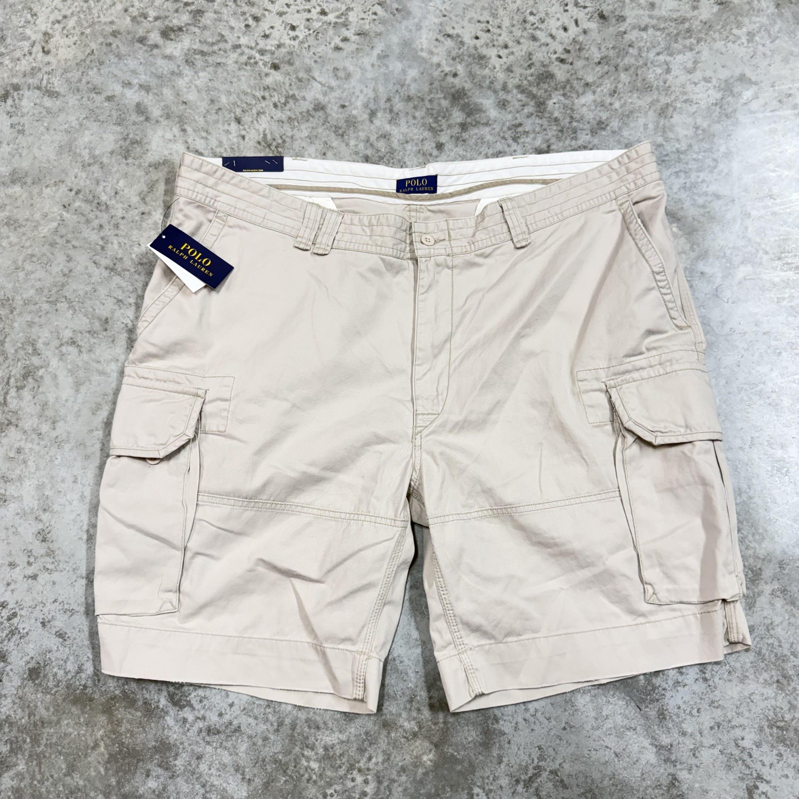 Polo Ralph Lauren Cargo Shorts Mens 48 Beige Classic Fit 11 Inseam Cotton Summer