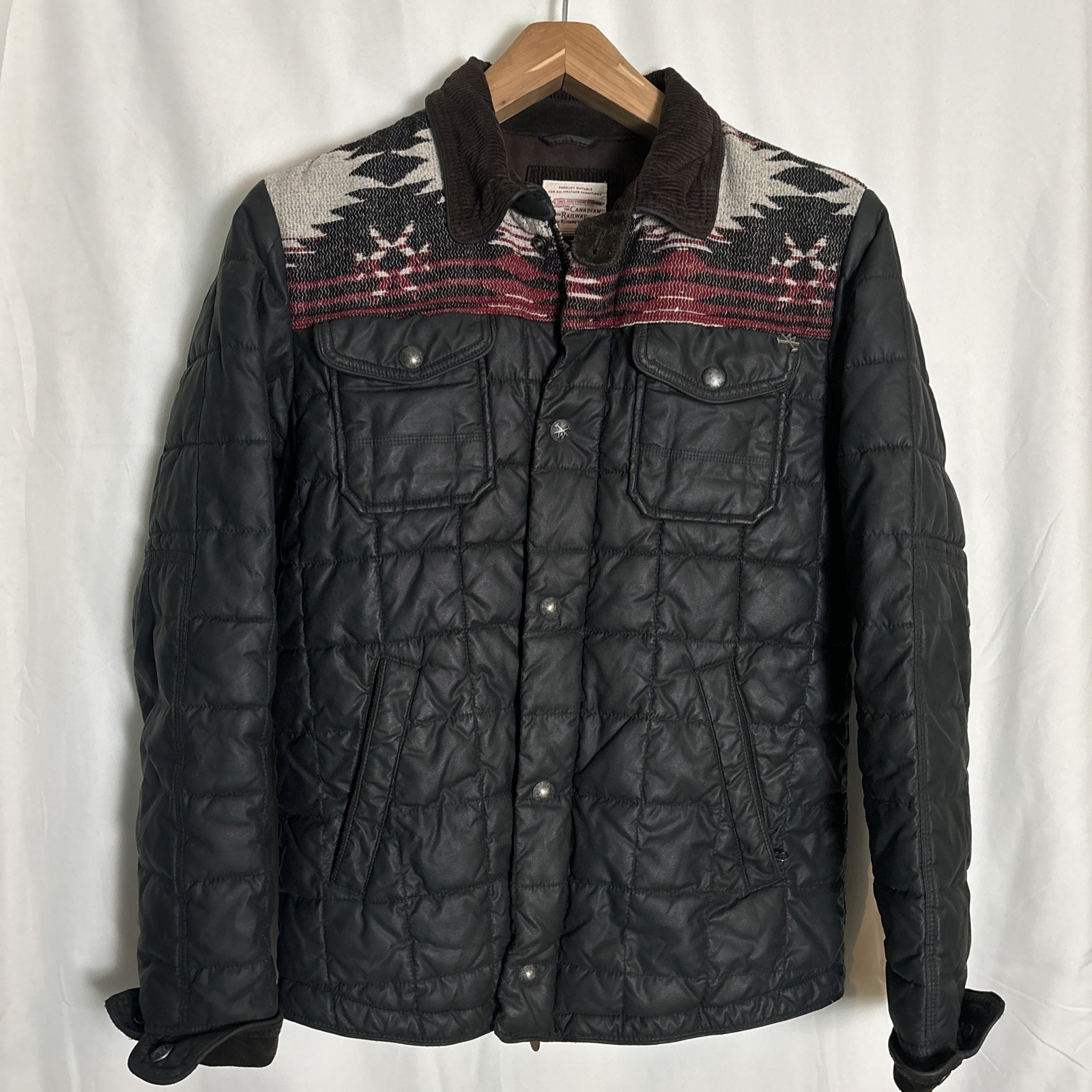 ALTRA Cappotto trapuntato CERATO Canadian Railway by Space 2000 velluto a coste e altri accenti taglia S