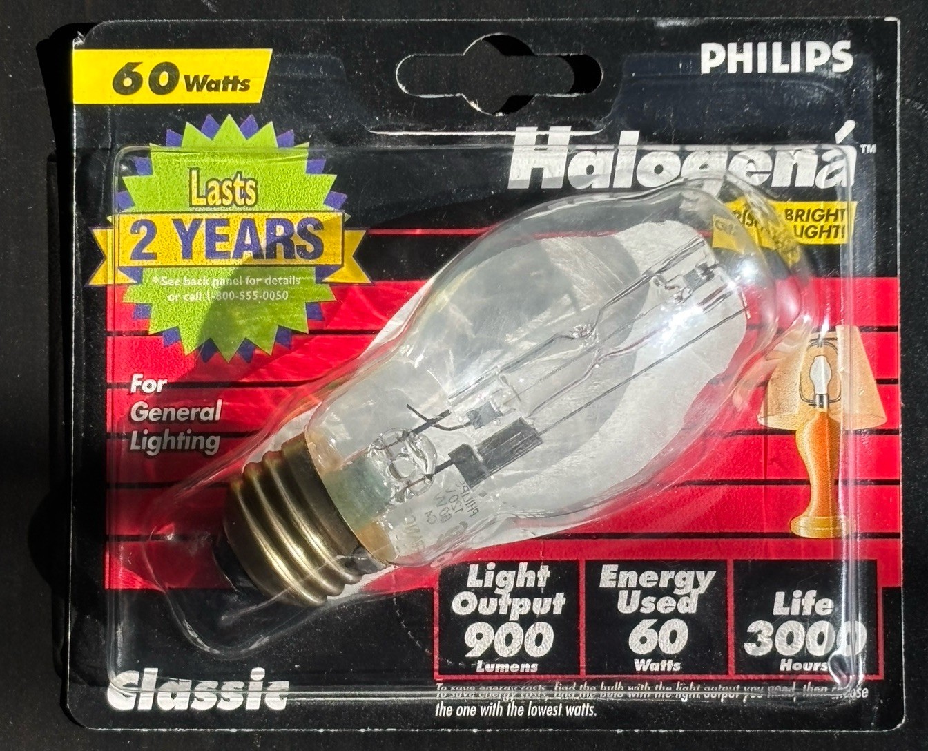 NEW | PHILIPS 60BT15/HAL/CL  60W CLEAR HALOGEN LIGHT BULB 120V