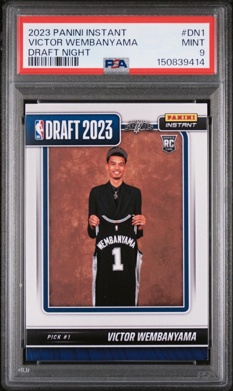 2023 PANINI INSTANT DRAFT NIGHT #DN1 VICTOR WEMBANYAMA PSA 9