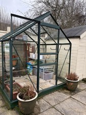 6x8 Halls Popular Green Greenhouse - 3mm Toughened Glass Aluminium Frame