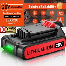 1/2/4Pack 20V Lithium-ion Battery for BLACK and DECKER 20 Volt LBXR20 or Charger