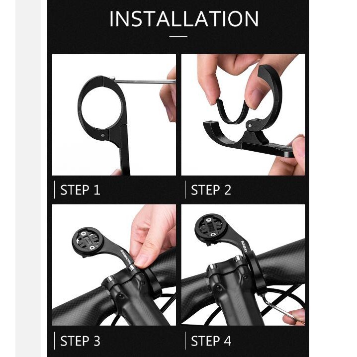 ROCKBRROS Bike Computer Mount,Aluminum GPS Computer For Garmin,Bryton,Go Pro