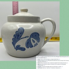 VINTAGE Pfaltzgraff Yorktowne BEAN POT W/ LID 1970  s Stoneware 6  Tall Crock