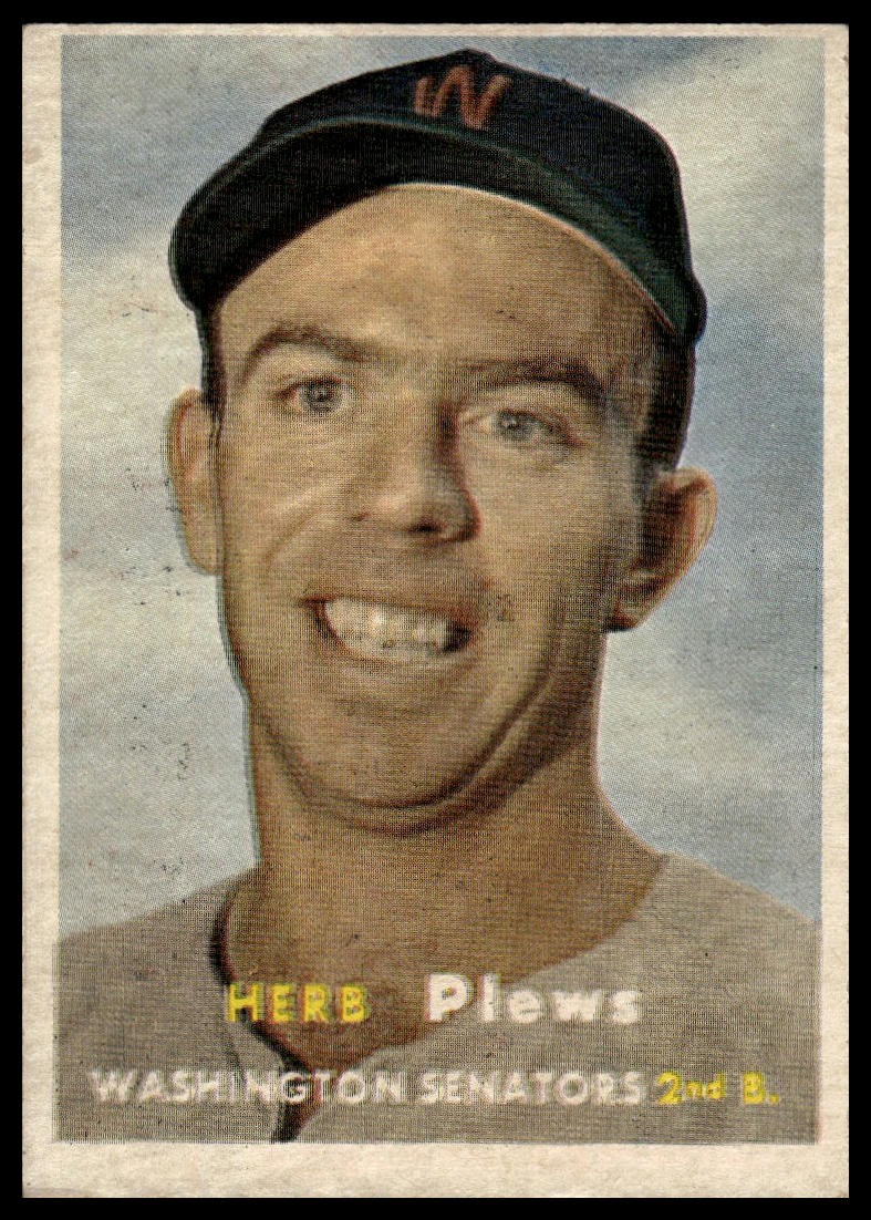 1957 Topps #169 Herb Plews Rookie RC