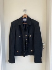 SUSANNE VON D&Ouml;RNBERG Damen Trachten Blazer 44 Dunkelblau Leinen Kn&ouml;pfe