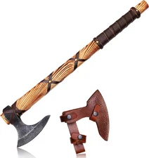 Ragnar LothBrok Viking Battle Ready Axe Hand Forged Carbon Steel With Sheath