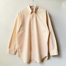 Vintage 90s Brooks Brothers Makers Oxford Mens Size 16 1/2 Yellow White