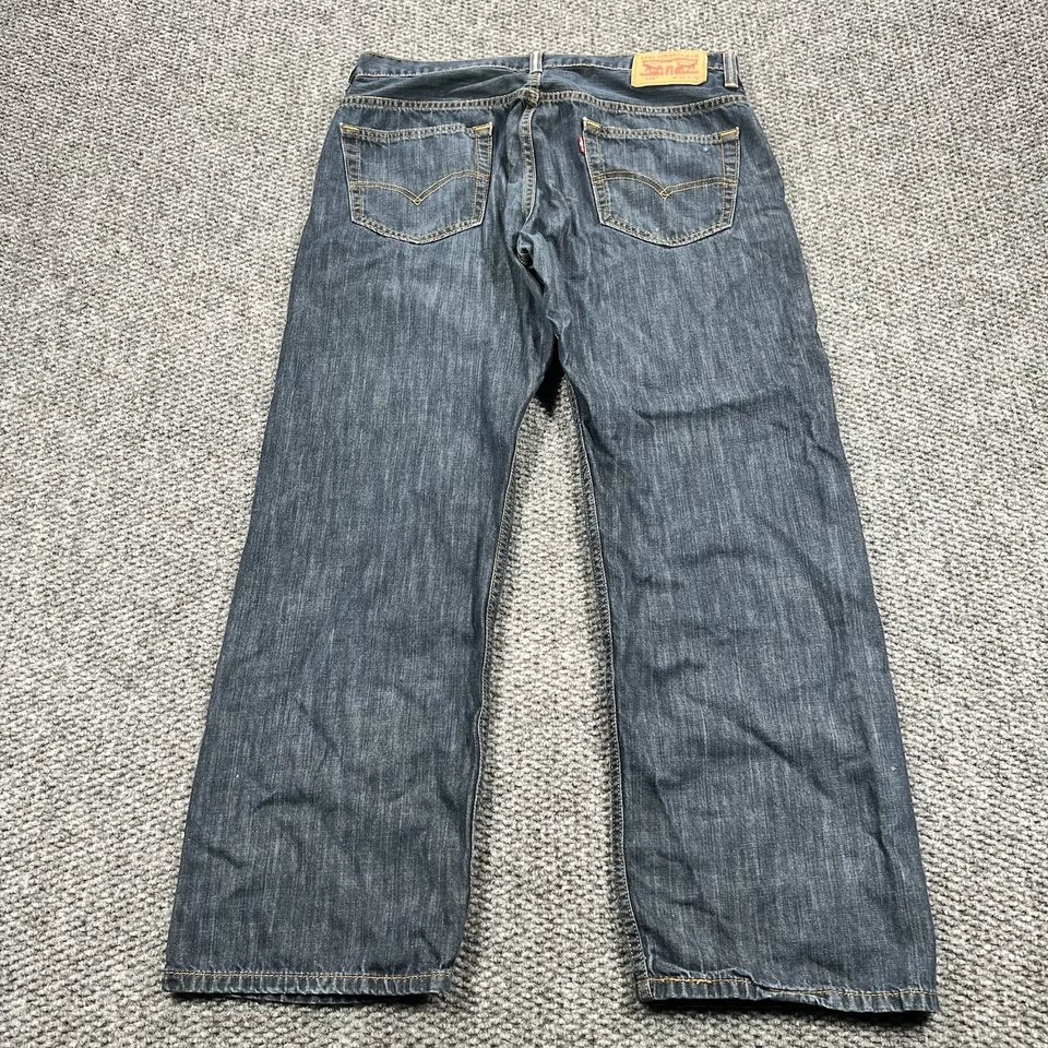 Pantalones de mezclilla Levis 569 para hombre 34x32 (se adapta a 34x29) azul holgado pierna recta elástico patinador Foto 4 de 4