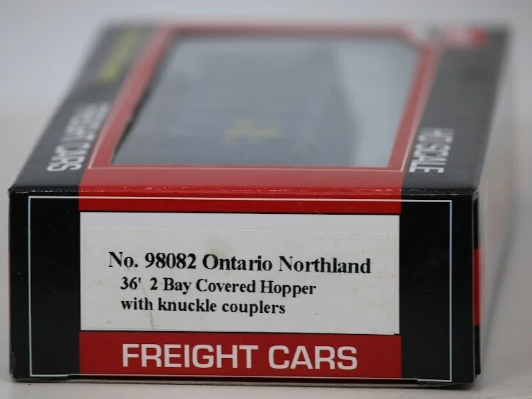 HO Scale Model Power 98082 ONT Ontario Northland 2-Bay Covered Hopper #6078 - Image 3 of 4