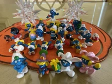 Vintage 70s-80s Lot of 22 SMURFS Figures Holiday's etc. PVC Great Condition!!