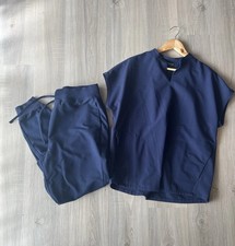 Mandala Women s Navy Scrub Set Small Top Large Pants