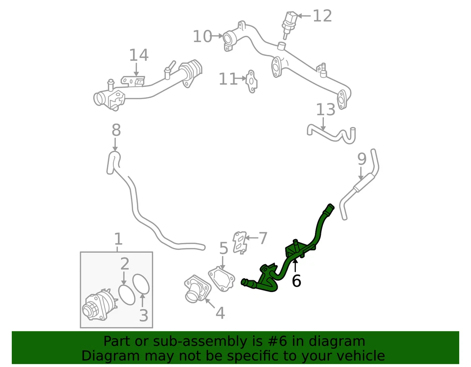 Tubo de entrada de refrigerante genuino Nissan Frontier NV 4.0 21022-EA20A Foto 3 de 3