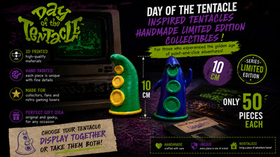 Green & Purple Tentacles Inspired by DAY OF THE TENTACLE   Collector s Edition