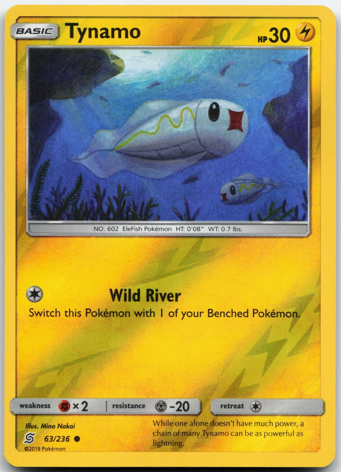 TYNAMO 63/236 COMMON UNIFIED MINDS POKEMON REVERSE HOLO LP