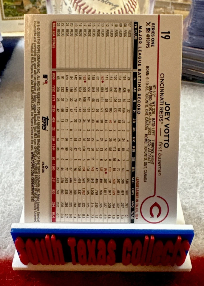 2024 Topps Serie 1 Joey Votto Equipo Variación de Color #19 Estuche Hit SSP Rojos Foto 3 de 4