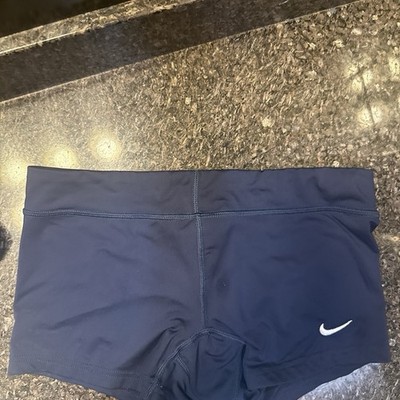 Nike Dri-FIT Navy Athletic Shorts Women s S Knit Polyester Stretch Gym Training