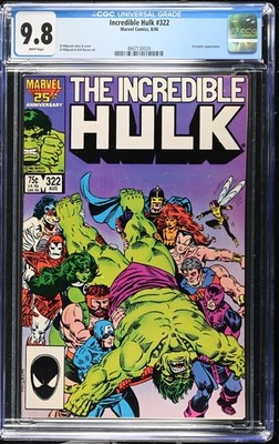 Incredible Hulk #322 1986 Marvel Comics CGC 9.8 NM/MT White Avengers app. (1962)