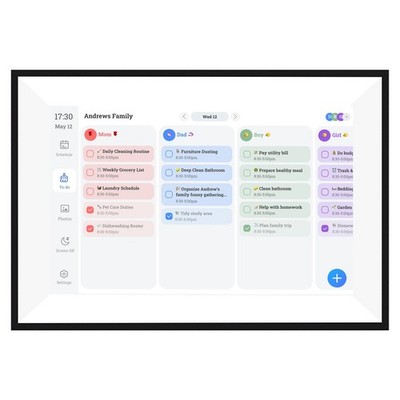 Smart Digital Calendar 10.1in HD Touchscreen Familienplaner Mit Umschaltbarem