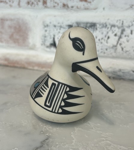 Vintage 1980er Indianer Keramik Vogel signiert Hopi - Bild 2 von 11