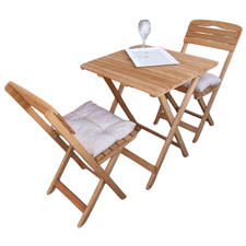 Losa Legnami Bistrot Cannes Tavolo pieghevole e 2 Sedie pieghevoli in Legno