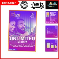 Three UK Unlimited Data SIM Card - Instant Activation, Perfect for Gaming & More