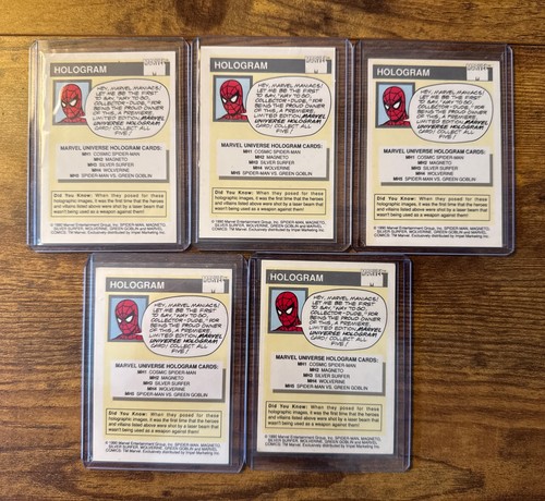 1990 Marvel Universe Serie 1 - Komplettes 5 Karten Hologramm Set (MH1-MH5) - Bild 2 von 7