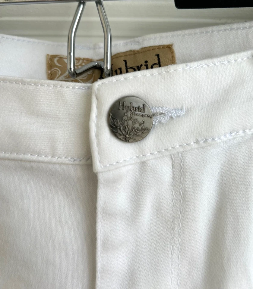 Pantalones Cortos Hybrid & Company Juniors 7 Bermudas Y2K Retro Elastizados Blanco Denim Foto 4 de 4