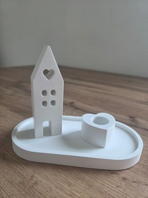 Geschenkset Freundin Mama Oma 3-teilig Set Kerzenhalter Haus Dekotablett Raysin