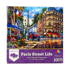 Majestic Puzzles Puzzle Paris Street Life 1000 Pieces VG /EX