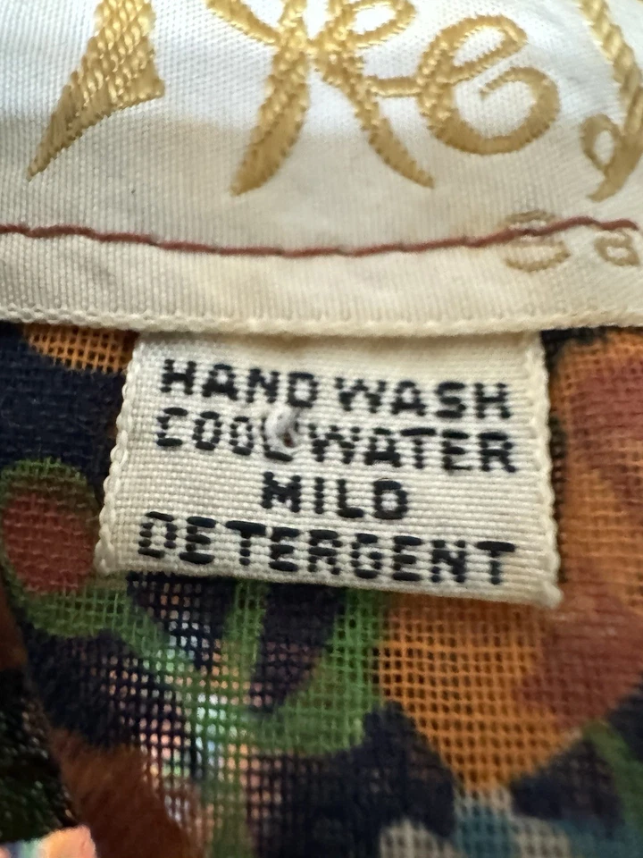 VTG  70s Rag Dolls San Francisco Maxi Dress Orange Blue Floral Flower WOMEN’S XS - Image 4 of 4